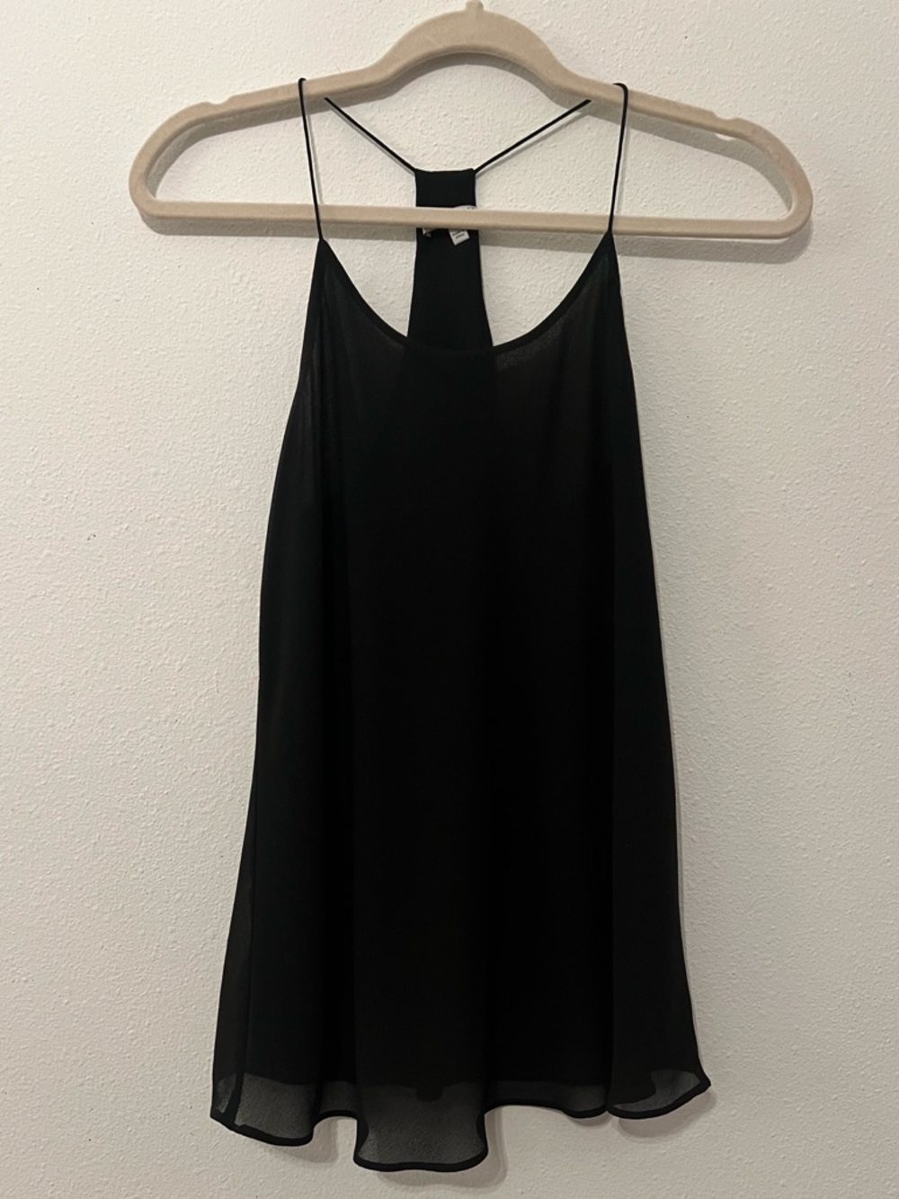 Naked Zebra Black Spaghetti Strap Racer Back Style Top - size small